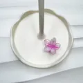 Molletta per capelli a fiore di frangipane 4cm sfumato rosa e viola trasparente - Rosa Sakura
