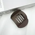 Matte dark brown large hair clip with hollow texture for elegant hairstyles - Matte Rubber Coffee