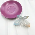 Pinza per capelli a farfalla con sfumatura blu e arancione e finitura opaca traslucida - 8cm / Blu e Arancione Chiaro