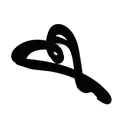 Elegant black flocked heart-shaped hair claw clip with a minimalist velvet texture finish - Twisted Heart (Style 10) / Black