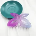 Molla per capelli a farfalla satinata con sfumatura dal viola al blu da donna - 11cm / Rosa Prugna e Blu