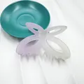 Molla per capelli a farfalla sfumata viola opaco su un piatto di ceramica - 11cm / Rosa Chiaro e Giallo