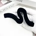 Elegant black flocked wavy hair claw clip with velvet finish for women hair styling - S-Shape Wave Style (Style 4)