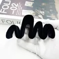 Elegant black flocked wavy hair claw clip with a matte finish for a minimalist look - Long Wavy (Style 1) / Black