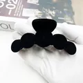 Elegant black flocked large shark hair claw clip with a velvet finish for women - Multi-Cavity Semi-Cylindrical (Style 5) / Black
