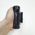 Detailansicht der großen schwarzen Haarklammer aus Silikon mit glänzendem Finish - Schwarz