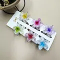 Detailansicht der sechs bunten 4 cm Frangipani-Haarklammern mit feinem Glitzer-Finish - Feiner Schimmer Farbverlauf Stil (Set Zwölf)