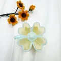Chic light blue and translucent yellow four-leaf clover hair claw clip for women - Yellow With Blue Edge