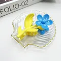 Pinza per capelli a fiore in giallo e blu caramella per uno stile di capelli dolce - Fiore a 5 Petali Blu Chiaro