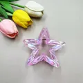 Iridescent purple star-shaped hair claw clip with a glossy holographic finish for women - 7cm / Iridescent Pink