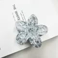 Molla per capelli a fiore di frangipane con pois neri e design floreale traslucido grigio - Stile Motivo Inchiostro Picchiettato / 8cm / Nero Inchiostro (Picchiettato)