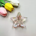 Chic iridescent star-shaped hair claw clip with colorful laser plating and metallic spring - 7cm / Iridescent Orange