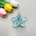 Iridescent aurora blue star hair claw clip with holographic finish for women's styling - 7cm / Iridescent Blue