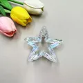 Iridescent star hair claw clip with a transparent rainbow finish and sleek star shape - 7cm / Iridescent White