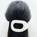 Molla per capelli tonda e piatta in acetato bianco con trama in marmo naturale - Finto Marmo Bianco