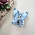 Sweet double-layer butterfly hair claw with blue and white marble pattern design - Ink Blue Butterfly