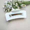 Pinza per capelli rettangolare bianca minimalista in silicone morbido di alta qualità - Stile Quadrato / Silicone Morbido Quadrato Bianco