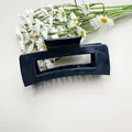 Grande molletta per capelli rettangolare nero opaco in silicone morbido per donne - Stile Quadrato / Silicone Morbido Quadrato Nero