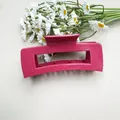Pinza per capelli rettangolare color magenta opaco, fermaglio a mascella di squalo - Stile Quadrato / Silicone Morbido Quadrato Rosso