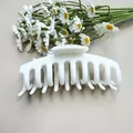 Large soft silicone hair claw clip in creamy white finish for a minimalist hair styling - Soft Silicone Bone White