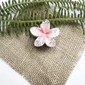 Pinza per capelli a forma di plumeria sfumata rosa con glitter colorati da spiaggia - Bianco Centro Rosa Arancio Con Glitter