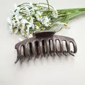 Mocha brown soft silicone shark hair claw clip in a large size for thick hair styles - Soft Silicone Bone Coffee