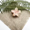 Pinza per capelli a fiore di frangipani rosa e gialla per vacanze al mare e spiaggia - Stile Motivo Inchiostro Picchiettato / 4cm / Arancione
