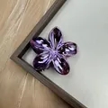 Metallic purple frangipani flower hair claw clip with elegant electroplated finish - Gradient Pink And Purple
