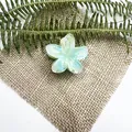 Pinza per capelli a fiore di plumeria blu marmorizzato per acconciature da spiaggia - Stile Motivo Inchiostro Picchiettato / 4cm / Verde