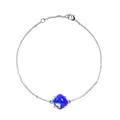 Elegante zilverkleurige kettingarmband met gefacetteerd blauw kristal en een karabijnsluiting - Zilver (Lapis Stijl + Helder Gefacetteerd)