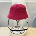 Kids burgundy cotton fisherman hat with clear protective face shield for splash protection - 48-52CM Age 1-7 / Red