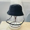 Kids black cotton sun hat with detachable clear protective shield for droplets - 48-52CM Age 1-7 / Black