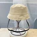 Beige cotton fisherman hat for kids with transparent anti-droplet protective face shield - 48-52CM Age 1-7 / Beige