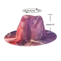 Chapeau fedora tie-dye violet et rose avec bord de 7cm et tour de tête 56-58,5cm - M(56-58cm) / Marbre Violet Et Rouge (#2)