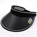Visière solaire noire anti-UV avec large bord et texte tendance pour l'extérieur - M / Noir