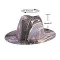 Chapeau fedora en feutre tie-dye avec guide des tailles 56-58,5cm et motif marbré - M(56-58cm) / Estompe Sable Gris Noir (#9)