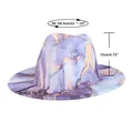 Chapeau fedora en laine tie-dye avec motif marbre violet et or, taille 56-58,5 cm - M(56-58cm) / Violet Avec Texture Dorée (#10)