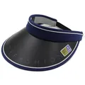 Visière de soleil bleu foncé UPF 50+ avec large bord noir et protection UV pour l'extérieur - M / Bleu marine