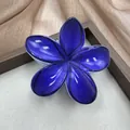 Molla per capelli a fiore viola lucido con bordi neri per lo styling delle vacanze - Stampa / 8cm / Viola Rugiadoso
