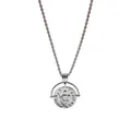 Silberne römische Münz-Halskette mit drehbarem Anhänger und stylischer Kordelkette - Vintage-Münzhalskette / Silber
