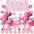 Comprehensive pink ribbon breast cancer awareness party decoration kit with banner. - 5-Piece Set Style