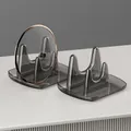 Transparant grijze keukendekselhouders, set van 2, modern opbergrek - Transparant Grijs