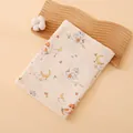 Breathable double-layer muslin baby swaddle blanket with cute dinosaur and moon prints - 100x100cm / Moon Snake