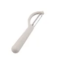Pelapatate ergonomico in acciaio inossidabile con manico beige opaco - Stile Pieno / Bianco Sporco