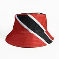 Reversible 2026 World Cup bucket hat with red, black, and white diagonal stripes - Trinidad and Tobago Red Black White Diagonal Stripes Style