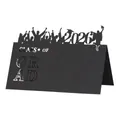 Tarjeta de mesa 3D negra para graduación 2026 con silueta de birrete troquelada - Negro 2026 (XWK-196)