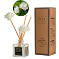 50ml Jasmine Reed Diffuser Set in Square Glass Bottle with Sola Flower Sticks - Jasmine