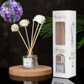 Jasmine reed diffuser set in a clear glass bottle with fiber sticks and gift box - Lavender Best Seller