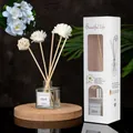 Jasmine scented reed diffuser set with elegant glass bottle and white sola flower sticks - Gardenia Best Seller