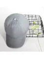 Berretto da baseball grigio in cotone lavato effetto vintage con visiera curva su supporto - Regolabile / Grigio